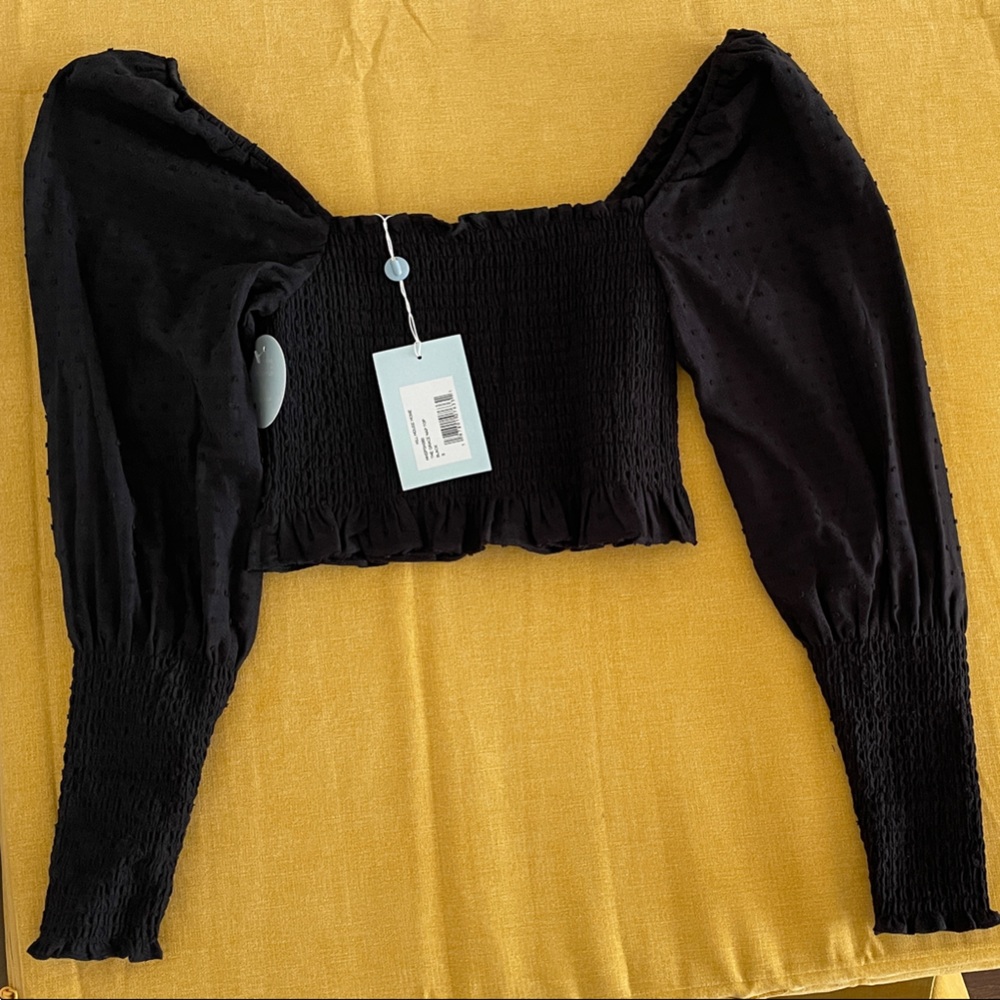 Hill House Black Puff Sleeve Crop Top